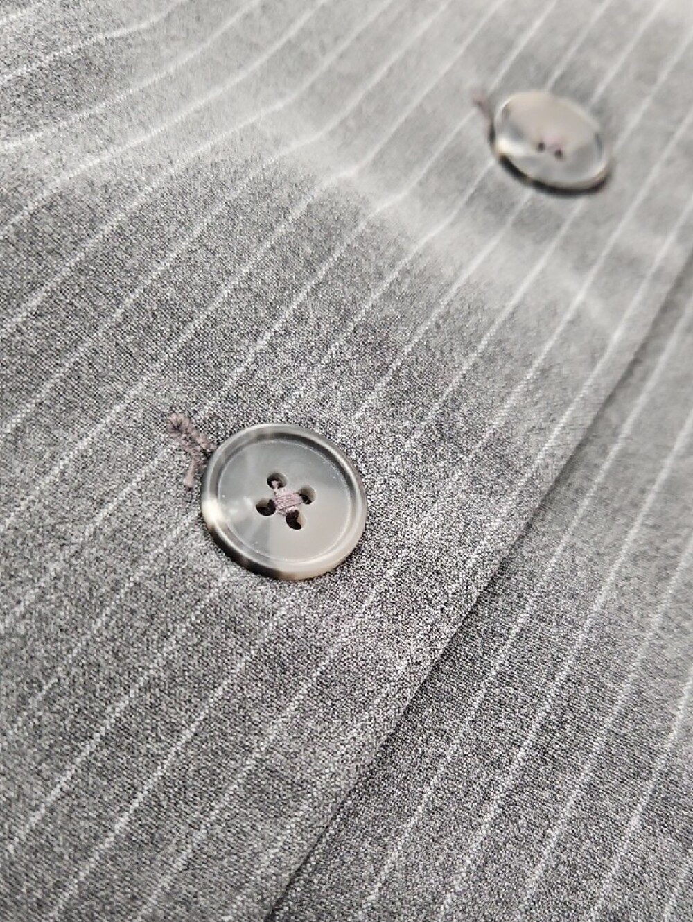 Old Navy Gray Pinstripe Vest, Size Medium - Picture 3 of 9